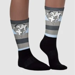 Cool Grey 6s Sublimated Socks Horizontal Stripes Graphic -Dopeskill Brand chan1 8352516d 9338 4cb3 a5d6 372803370041