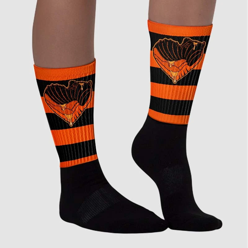 Brilliant Orange 12s DopeSkill Sublimated Socks Horizontal Stripes Graphic 3 Brilliant Orange 12s DopeSkill Sublimated Socks Horizontal Stripes Graphic - Image 3