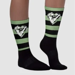 Seafoam 4s Sublimated Socks Horizontal Stripes Graphic -Dopeskill Brand chan1 a4f9f529 db32 43c2 b65d 7efa0ad664a1