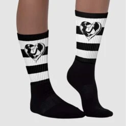 85 Black White 1s Sublimated Socks Horizontal Stripes Graphic -Dopeskill Brand chan1 b53f1fcc 2c87 4a12 86ff 694b1dd86cfc