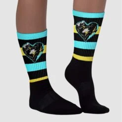 Aqua 5s Sublimated Socks Horizontal Stripes Graphic -Dopeskill Brand chan1 b54d0319 21cf 4b5f 9c9f 7746803c7a09