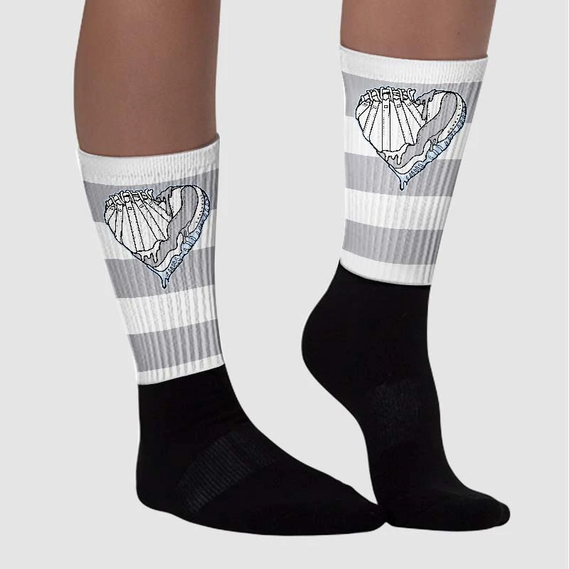 Cement Grey 11s DopeSkill Sublimated Socks Horizontal Stripes Graphic 3 Cement Grey 11s DopeSkill Sublimated Socks Horizontal Stripes Graphic - Image 3