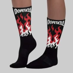 Bred Velvet 11s DopeSkill Sublimated Socks FIRE Graphic -Dopeskill Brand chan1 bf209339 7f2a 45ed b8d7 4850276c9720