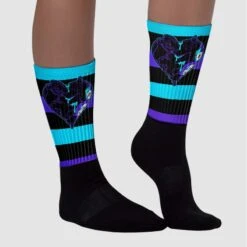 Aqua 6s DopeSkill Sublimated Socks Horizontal Stripes Graphic -Dopeskill Brand chan1 c9455be8 dc51 4b90 9993 fc3976891f54