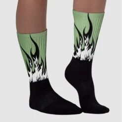 Seafoam 4s Sublimated Socks FIRE Graphic -Dopeskill Brand chan1 d76c36af ffa4 4f6b 9f99 6c3e20121033