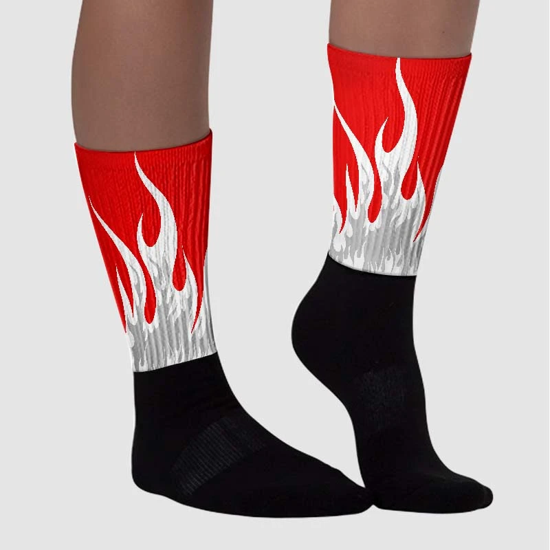 Cherry 12s DopeSkill Sublimated Socks FIRE Graphic 3 Cherry 12s DopeSkill Sublimated Socks FIRE Graphic - Image 3