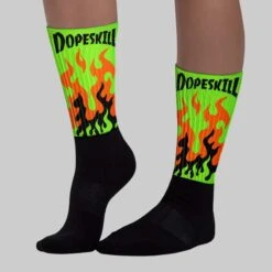 Neon Green Collection DopeSkill Sublimated Socks FIRE Graphic -Dopeskill Brand chan1 f278c415 9d09 4a88 8f25 b7af9146c745