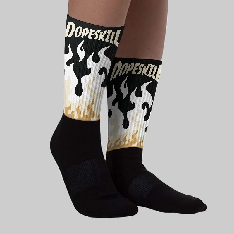 Reverse Metallic 5s DopeSkill Sublimated Socks FIRE Graphic 2 Reverse Metallic 5s DopeSkill Sublimated Socks FIRE Graphic - Image 2