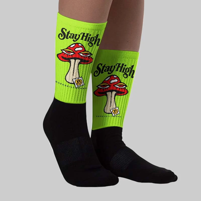 Neon Green Collection DopeSkill Sublimated Socks Stay High Graphic 2 Neon Green Collection DopeSkill Sublimated Socks Stay High Graphic - Image 2