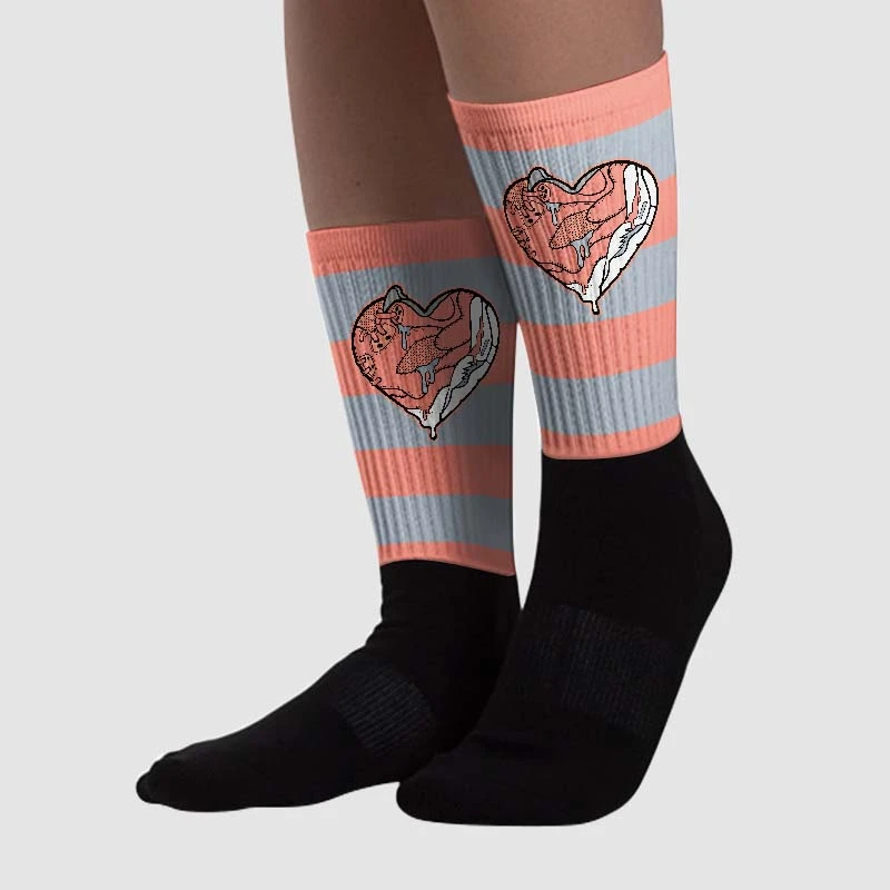 Crimson Bliss 5s Sublimated Socks Horizontal Stripes Graphic 2 Crimson Bliss 5s Sublimated Socks Horizontal Stripes Graphic - Image 2