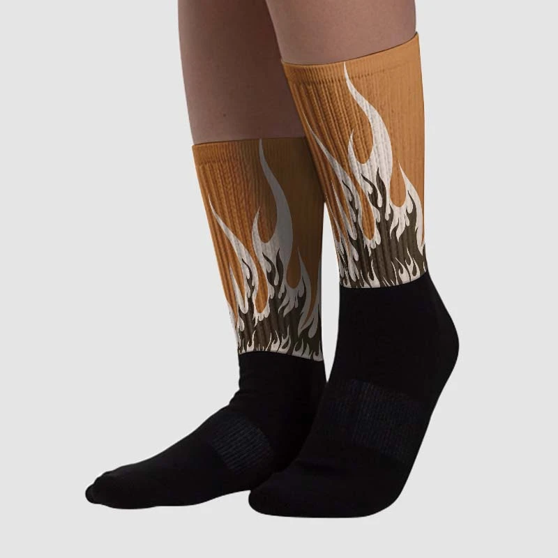Palomino 3s DopeSkill Sublimated Socks FIRE Graphic 2 Palomino 3s DopeSkill Sublimated Socks FIRE Graphic - Image 2