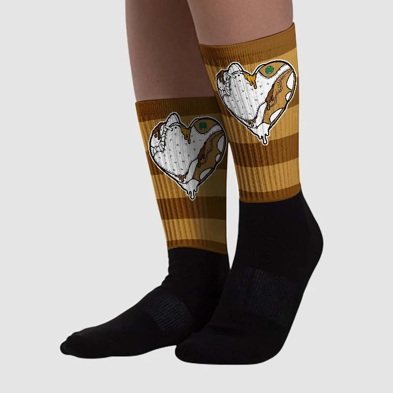 Wheat 13s DopeSkill Sublimated Socks Horizontal Stripes Graphic 2 Wheat 13s DopeSkill Sublimated Socks Horizontal Stripes Graphic - Image 2