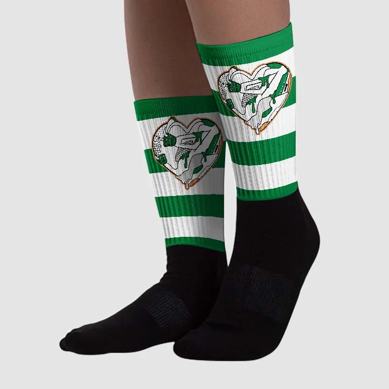 Pine Green 4s DopeSkill Sublimated Socks Horizontal Stripes Graphic 2 Pine Green 4s DopeSkill Sublimated Socks Horizontal Stripes Graphic - Image 2