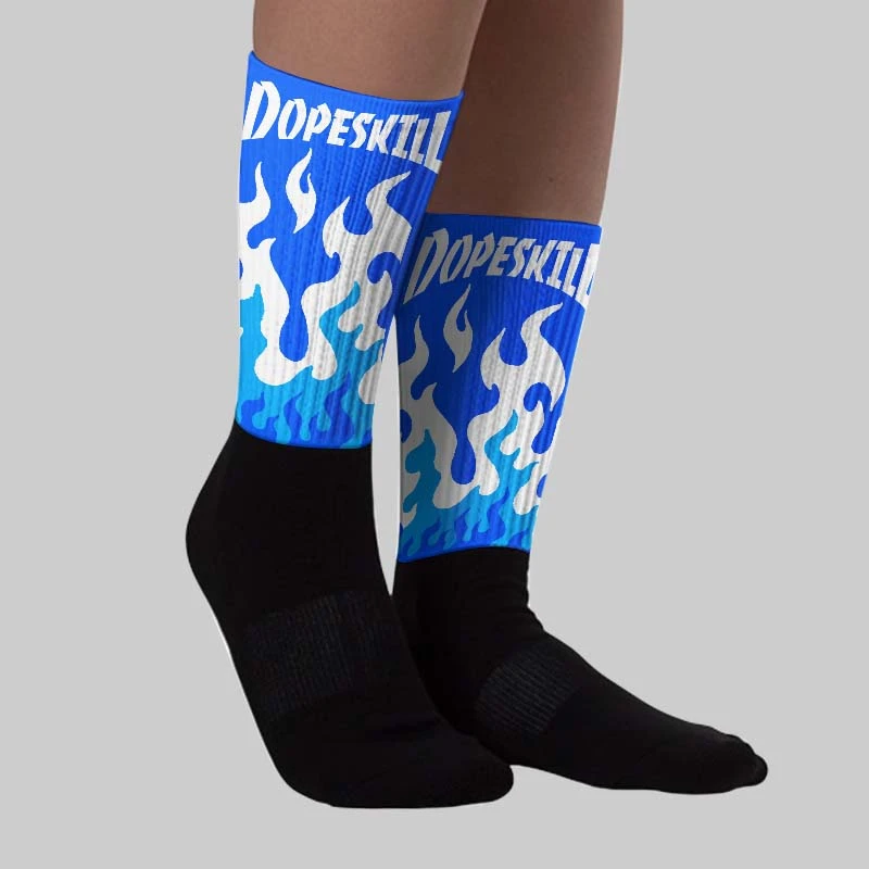 Royal Blue Collection DopeSkill Sublimated Socks FIRE Graphic 2 Royal Blue Collection DopeSkill Sublimated Socks FIRE Graphic - Image 2