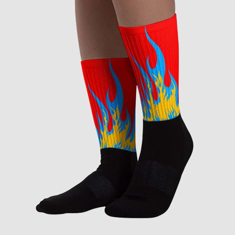 Fruity Pebbles Dunks Sublimated Socks FIRE Graphic 2 Fruity Pebbles Dunks Sublimated Socks FIRE Graphic - Image 2