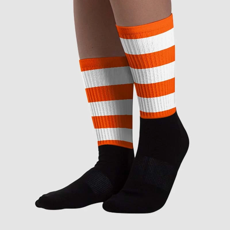 Orange Milk DopeSkill Sublimated Socks Horizontal Stripes Graphic 2 Orange Milk DopeSkill Sublimated Socks Horizontal Stripes Graphic - Image 2