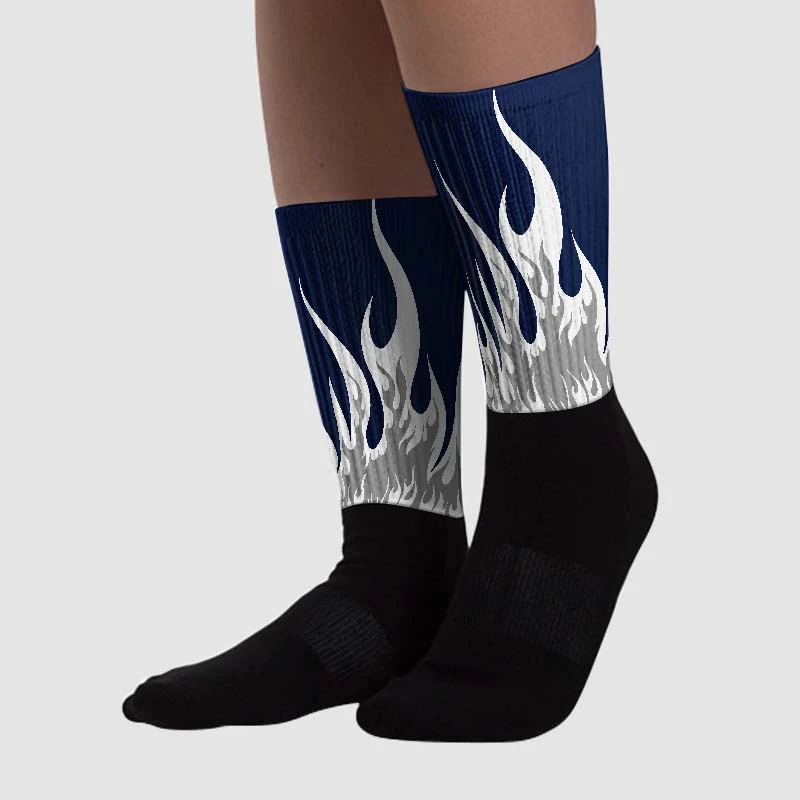 AJ Spizike White Obsidian DopeSkill Sublimated Socks FIRE Graphic 2 AJ Spizike White Obsidian DopeSkill Sublimated Socks FIRE Graphic - Image 2