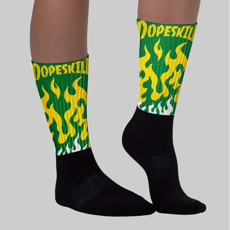Dunk Low Reverse Brazil Sublimated Socks FIRE Graphic 2 Dunk Low Reverse Brazil Sublimated Socks FIRE Graphic - Image 2