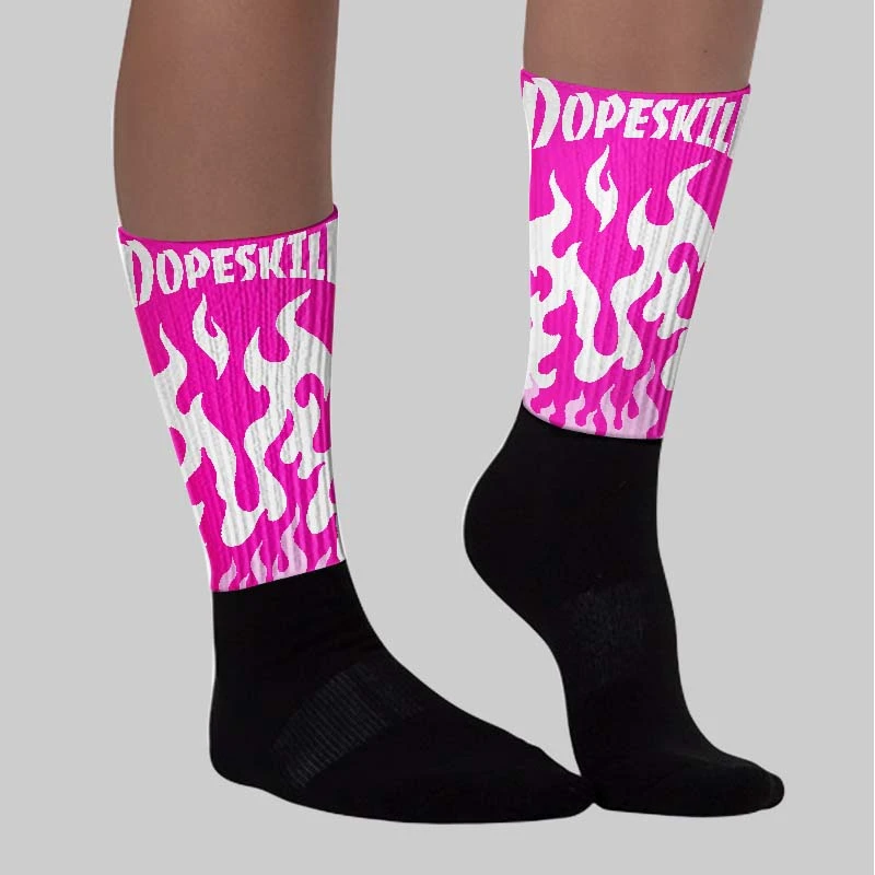 Dunk Low Active Fuchsia DopeSkill Sublimated Socks FIRE Graphic 2 Dunk Low Active Fuchsia DopeSkill Sublimated Socks FIRE Graphic - Image 2