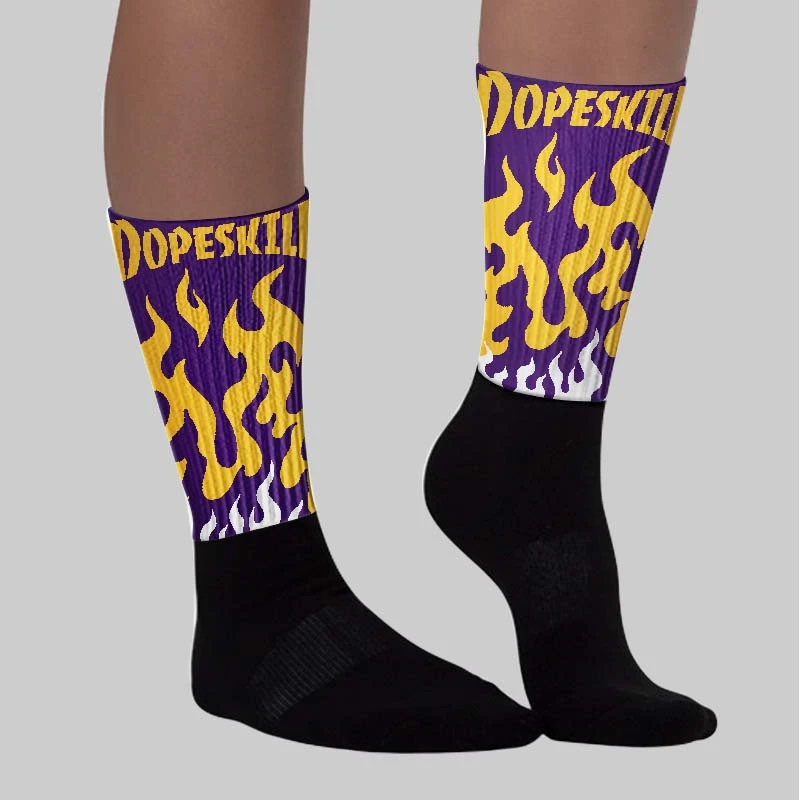 Field Purple 12s DopeSkill Sublimated Socks FIRE Graphic 3 Field Purple 12s DopeSkill Sublimated Socks FIRE Graphic - Image 3