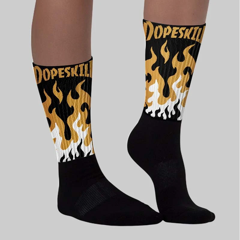 Gratitude 11s DopeSkill Sublimated Socks FIRE Graphic 2 Gratitude 11s DopeSkill Sublimated Socks FIRE Graphic - Image 2