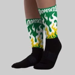 Lucky Green 5s DopeSkill Sublimated Socks FIRE Graphic -Dopeskill Brand chan 2 601ec5e8 573a 4c39 a293 952b1cf4b5c4