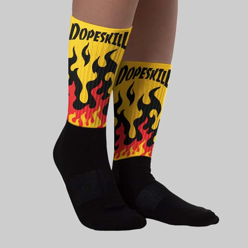 Yellow Collection DopeSkill Sublimated Socks FIRE Graphic 2 Yellow Collection DopeSkill Sublimated Socks FIRE Graphic - Image 2