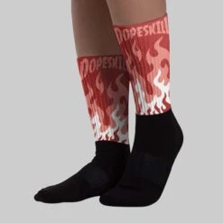 Dune Red 13s DopeSkill Sublimated Socks FIRE Graphic -Dopeskill Brand chan 2 a16e81b4 8705 451d a470 826a70136a30