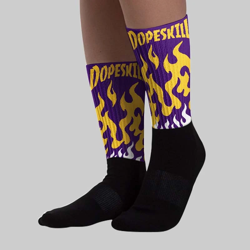 Field Purple 12s DopeSkill Sublimated Socks FIRE Graphic 2 Field Purple 12s DopeSkill Sublimated Socks FIRE Graphic - Image 2