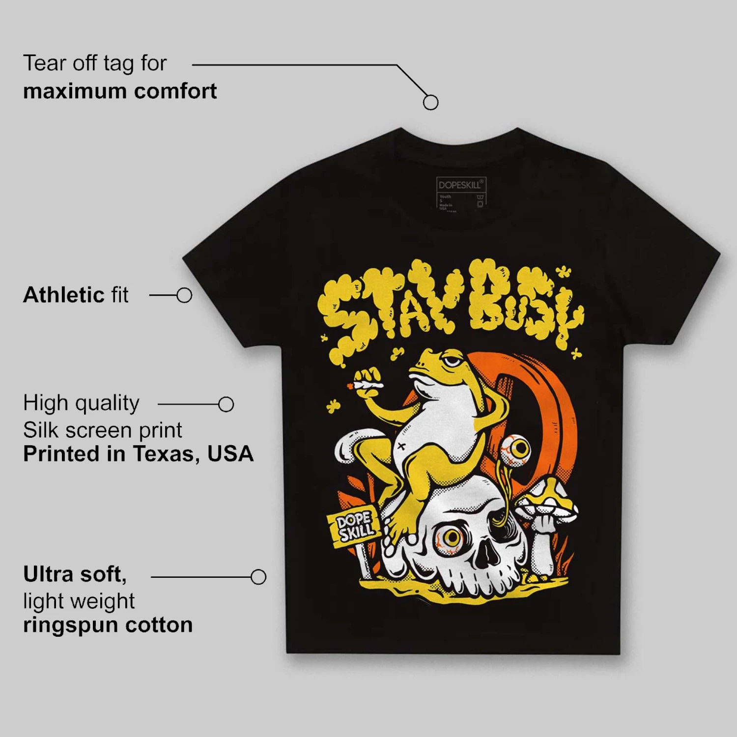 Black Tour Yellow AJ 4 Thunder DopeSkill Toddler Kids T-shirt Stay Busy Graphic 5 Black Tour Yellow AJ 4 Thunder DopeSkill Toddler Kids T-shirt Stay Busy Graphic - Image 5