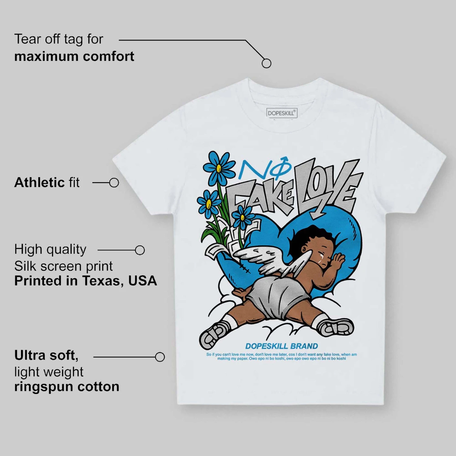 Military Blue 4s DopeSkill Toddler Kids T-shirt No Fake Love Graphic 5 Military Blue 4s DopeSkill Toddler Kids T-shirt No Fake Love Graphic - Image 5