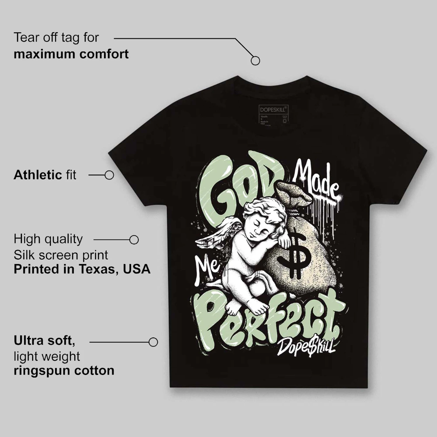 Seafoam 4s 2025 DopeSkill Toddler Kids T-shirt God Made Me Perfect Graphic 3 Seafoam 4s 2025 DopeSkill Toddler Kids T-shirt God Made Me Perfect Graphic - Image 3