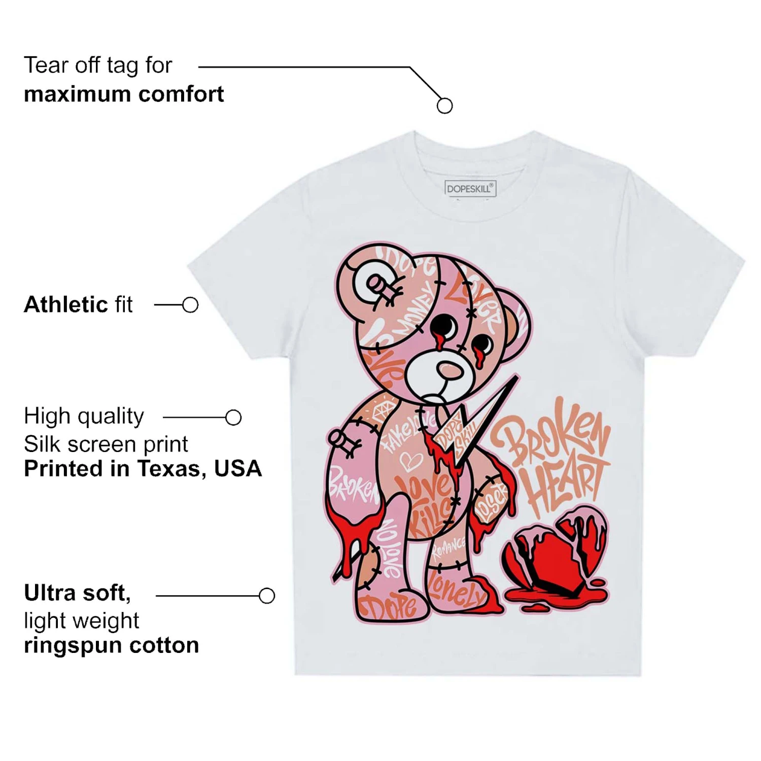 Legend Pink 11s DopeSkill Toddler Kids T-shirt Broken Heart Graphic 5 Legend Pink 11s DopeSkill Toddler Kids T-shirt Broken Heart Graphic - Image 5