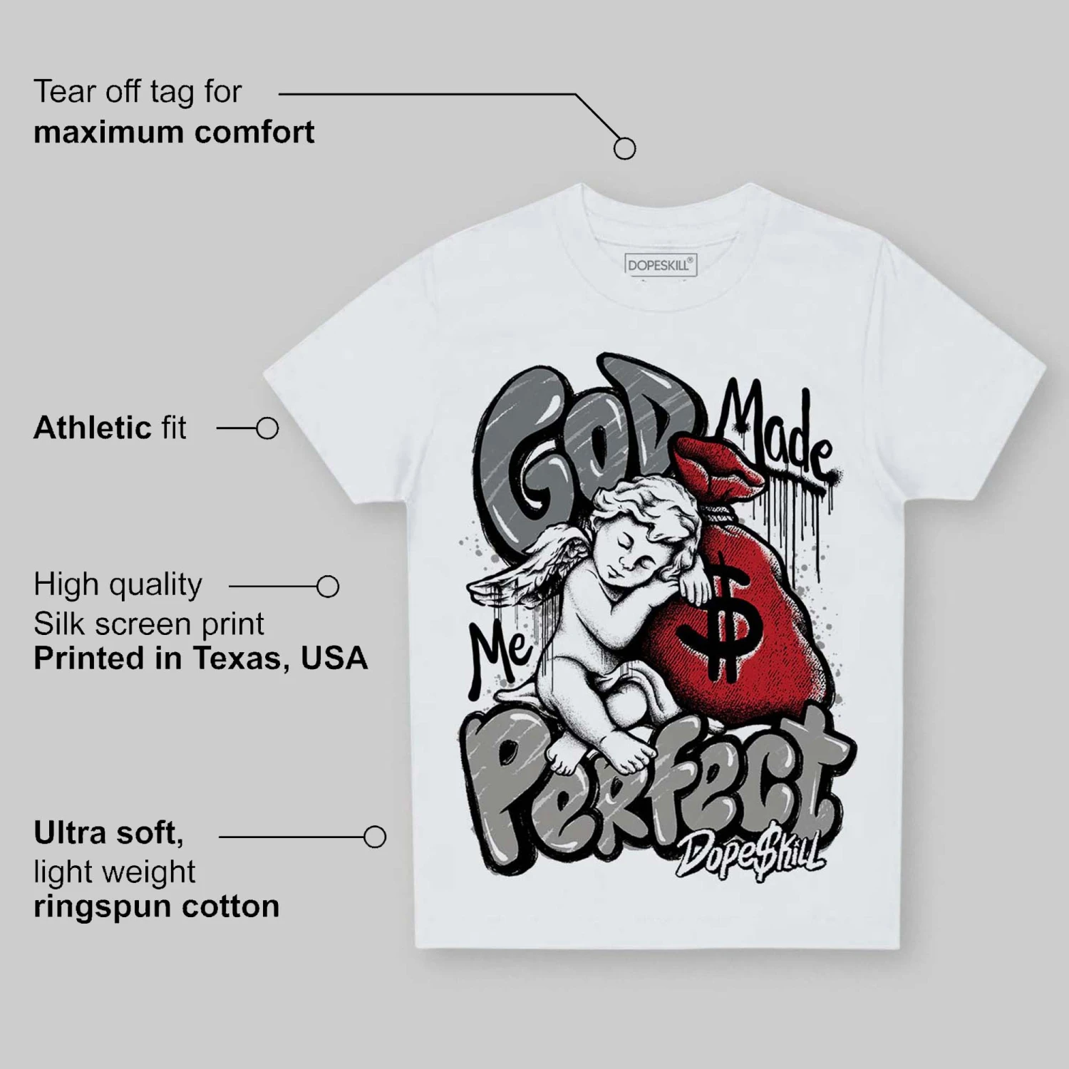 Cool Grey 9s DopeSkill Toddler Kids T-shirt God Made Me Perfect Graphic 3 Cool Grey 9s DopeSkill Toddler Kids T-shirt God Made Me Perfect Graphic - Image 3