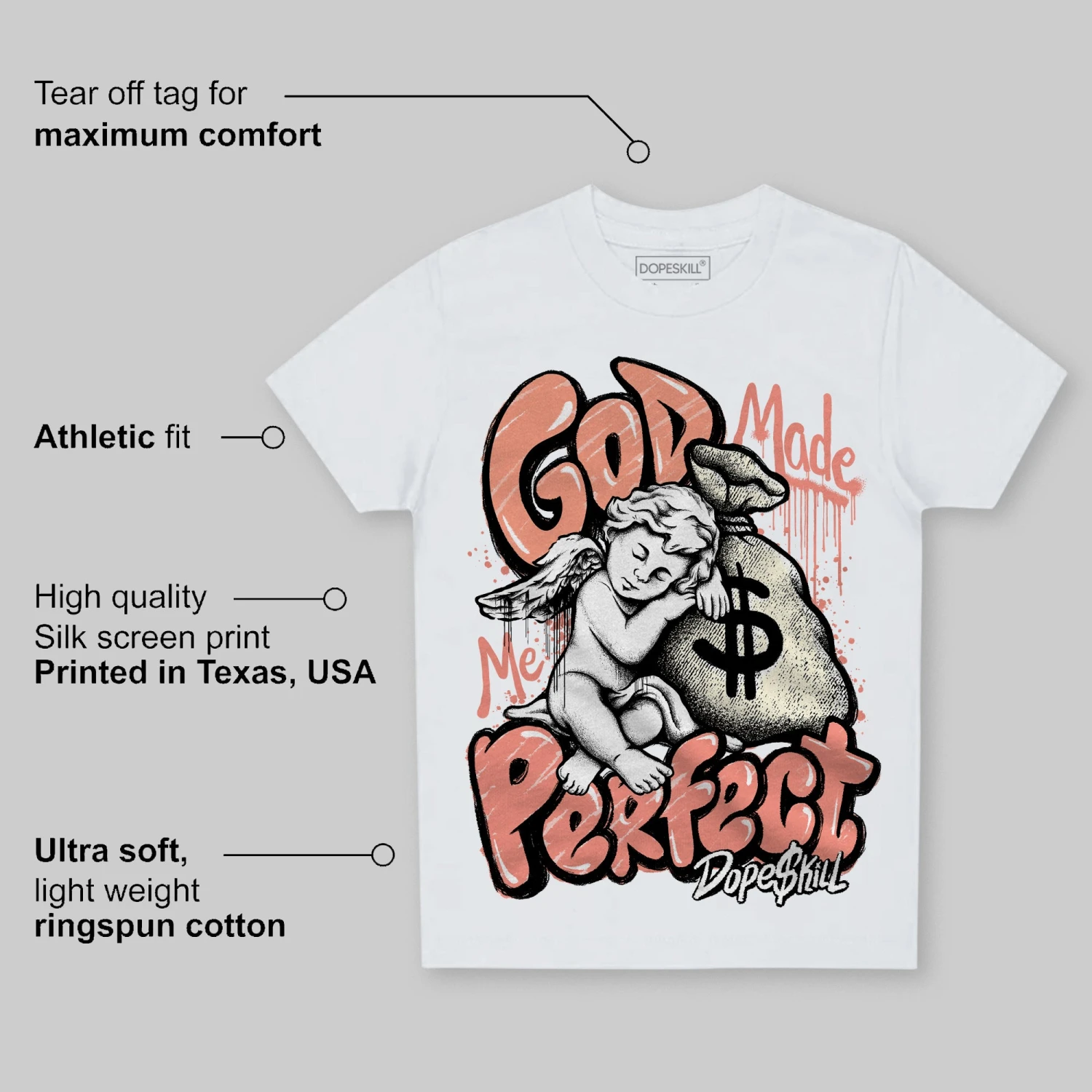 Crimson Bliss 5s DopeSkill Toddler Kids T-shirt God Made Me Perfect Graphic 3 Crimson Bliss 5s DopeSkill Toddler Kids T-shirt God Made Me Perfect Graphic - Image 3