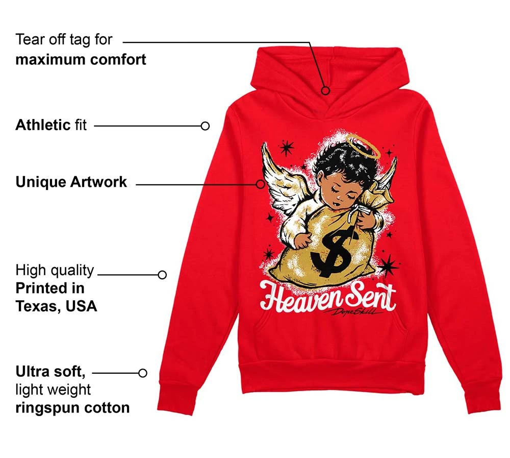 Red Thunder 4s DopeSkill Red Hoodie Sweatshirt Heaven Sent Graphic 2 Red Thunder 4s DopeSkill Red Hoodie Sweatshirt Heaven Sent Graphic - Image 2