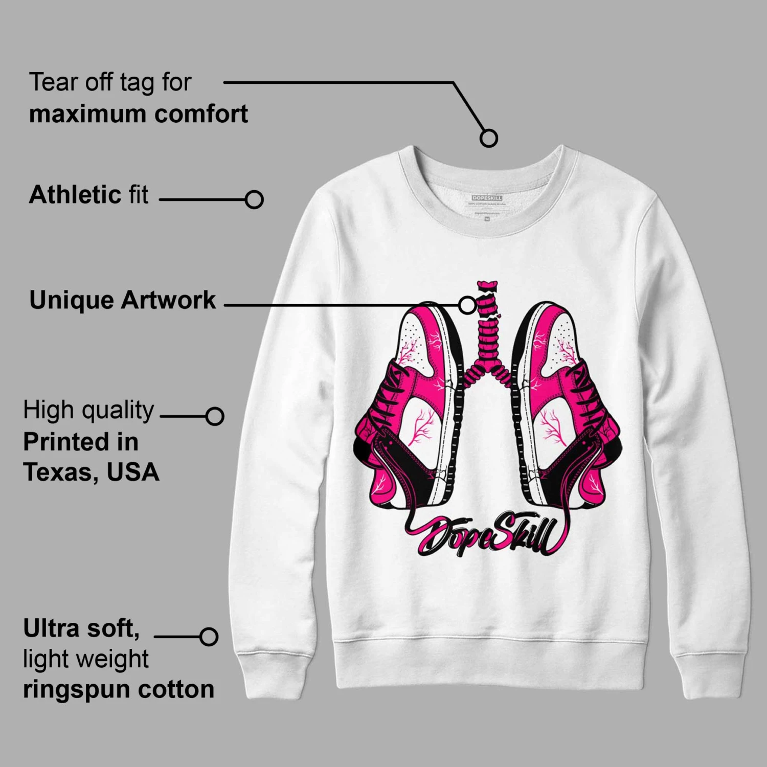 Fierce Pink 1s DopeSkill Sweatshirt Breathe Graphic 3 Fierce Pink 1s DopeSkill Sweatshirt Breathe Graphic - Image 3