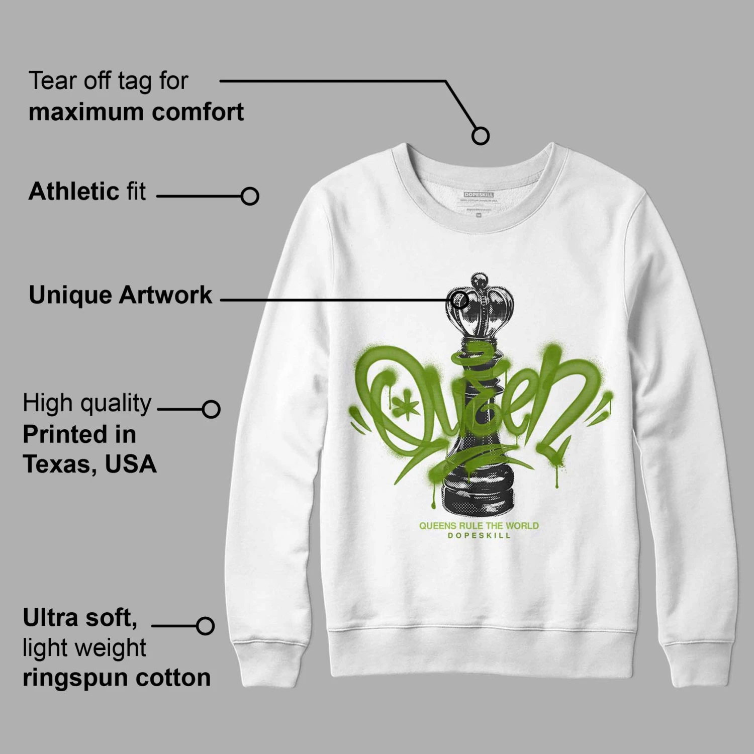 Dunk Low 'Chlorophyll' DopeSkill Sweatshirt Queen Chess Graphic 3 Dunk Low 'Chlorophyll' DopeSkill Sweatshirt Queen Chess Graphic - Image 3