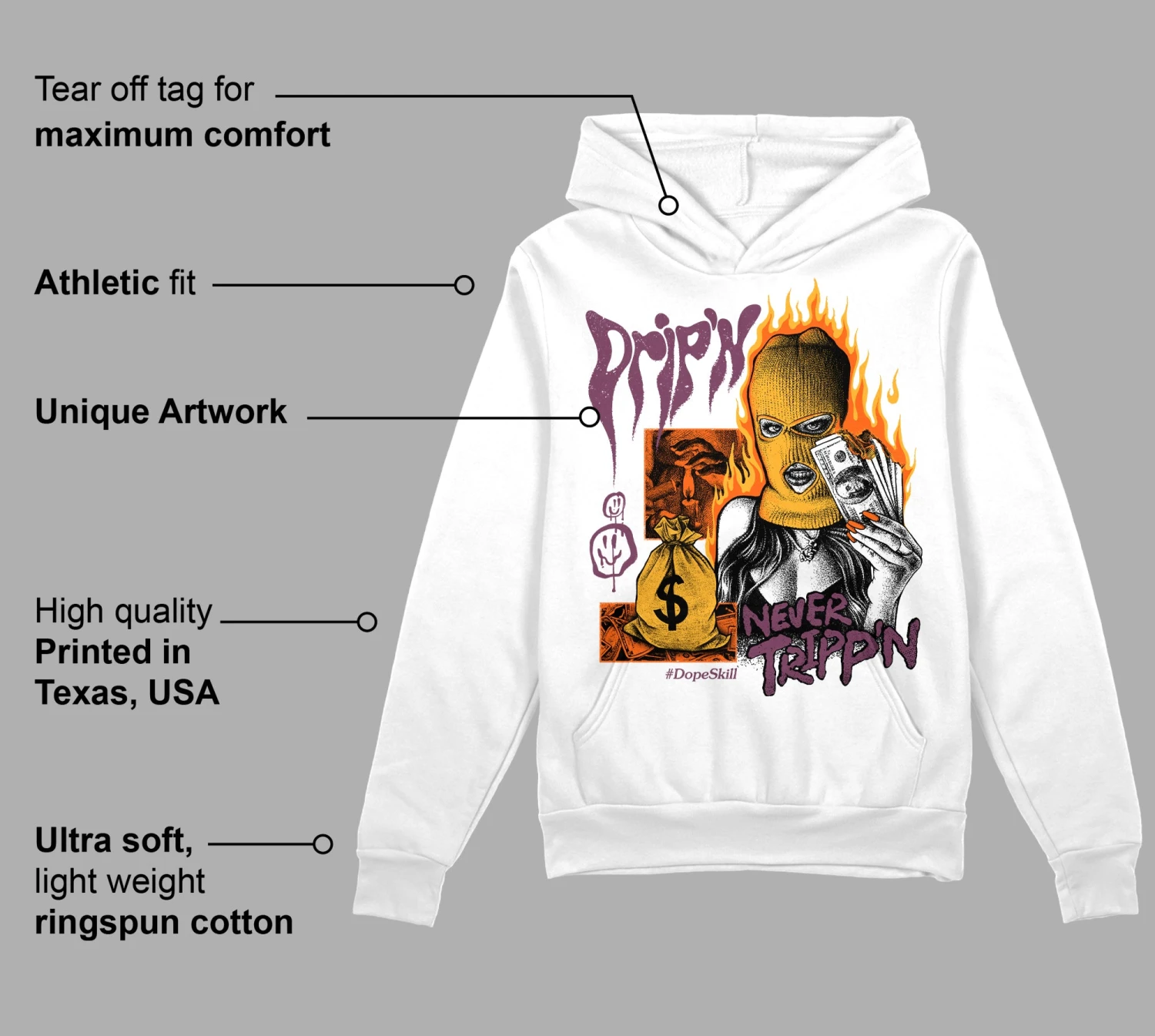 Brotherhood 1s High OG DopeSkill Hoodie Sweatshirt Drip'n Never Tripp'n Graphic 3 Brotherhood 1s High OG DopeSkill Hoodie Sweatshirt Drip'n Never Tripp'n Graphic - Image 3