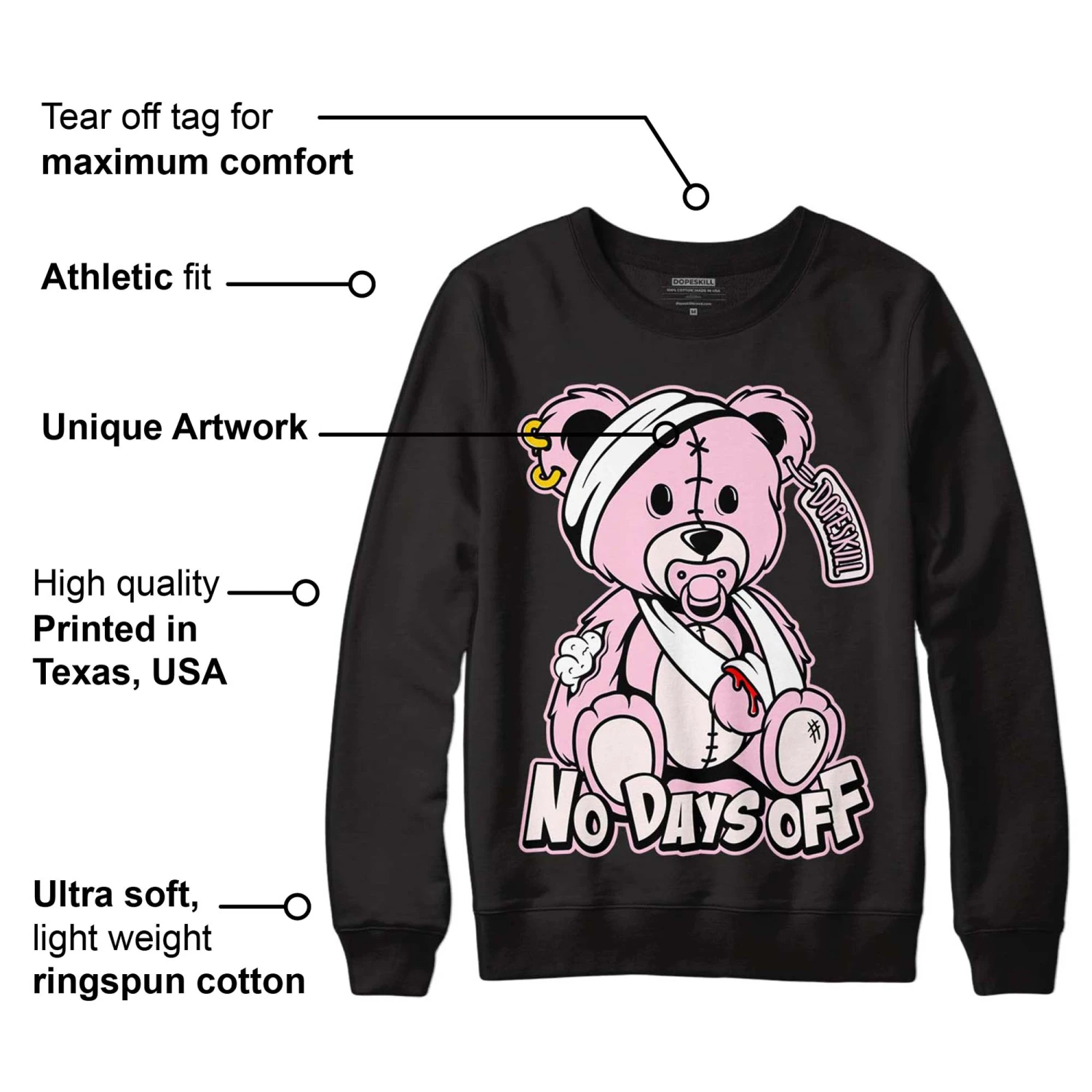 Dunk Low Pink Foam DopeSkill Sweatshirt Hurt Bear Graphic 3 Dunk Low Pink Foam DopeSkill Sweatshirt Hurt Bear Graphic - Image 3