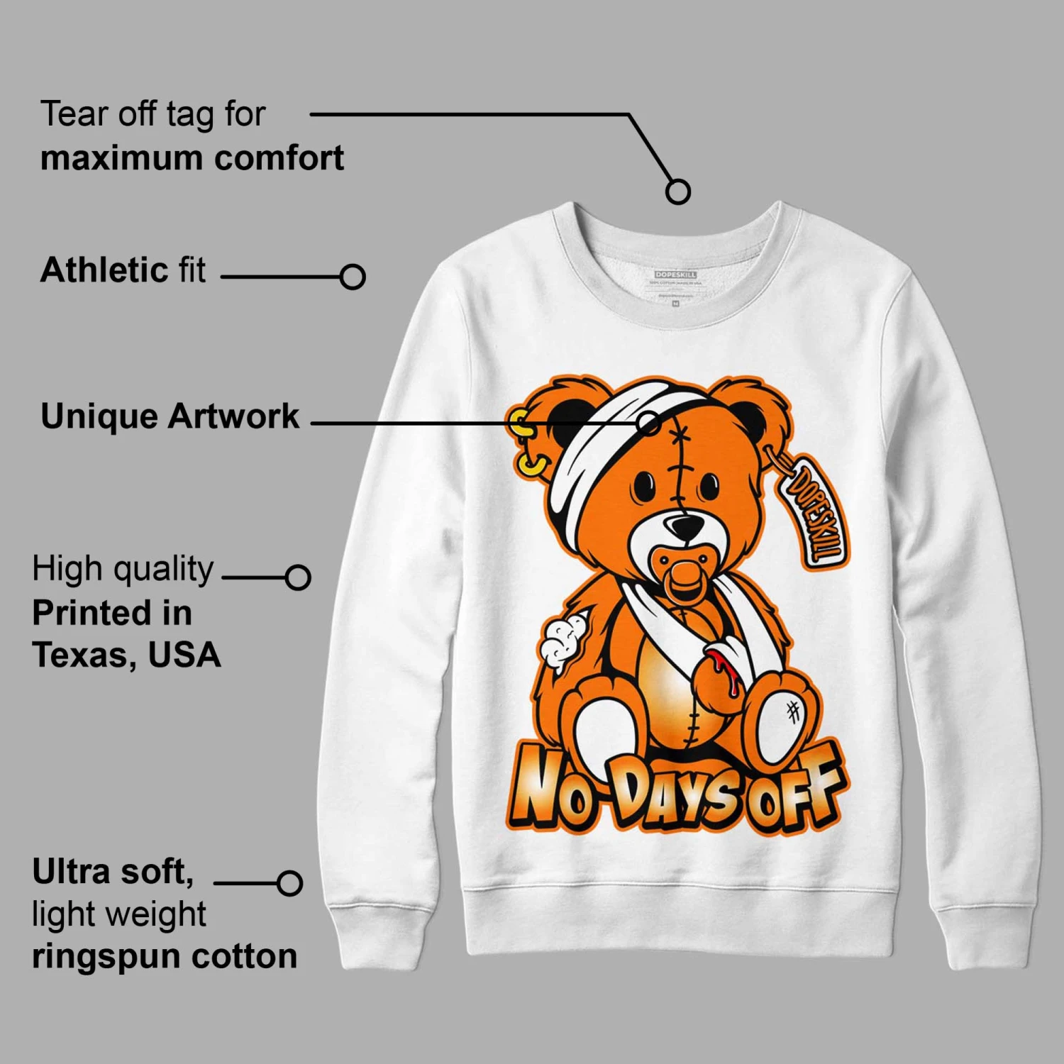 Dunk Low Magma Orange DopeSkill Sweatshirt Hurt Bear Graphic 3 Dunk Low Magma Orange DopeSkill Sweatshirt Hurt Bear Graphic - Image 3