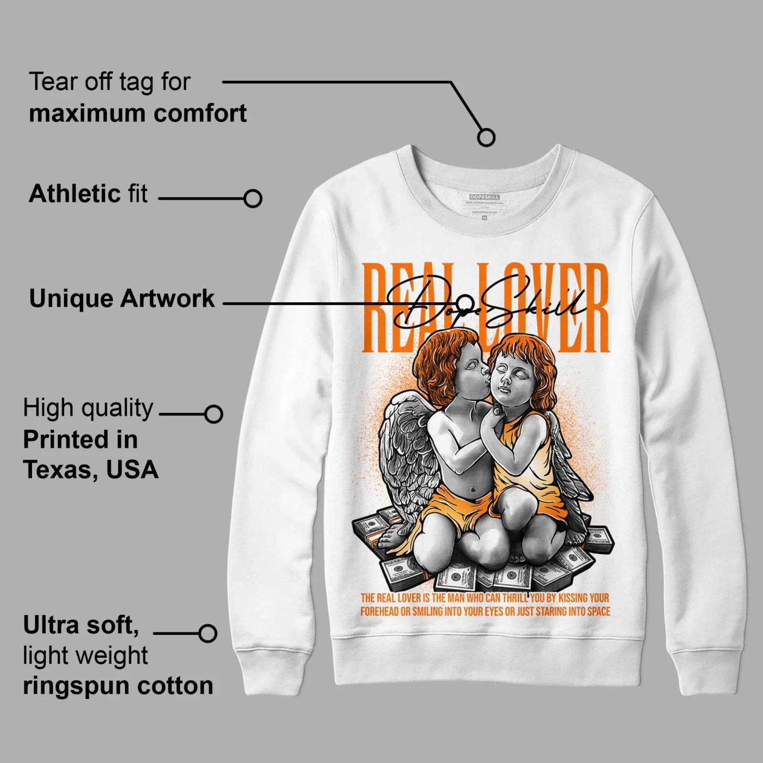 Dunk Low Magma Orange DopeSkill Sweatshirt Real Lover Graphic 3 Dunk Low Magma Orange DopeSkill Sweatshirt Real Lover Graphic - Image 3