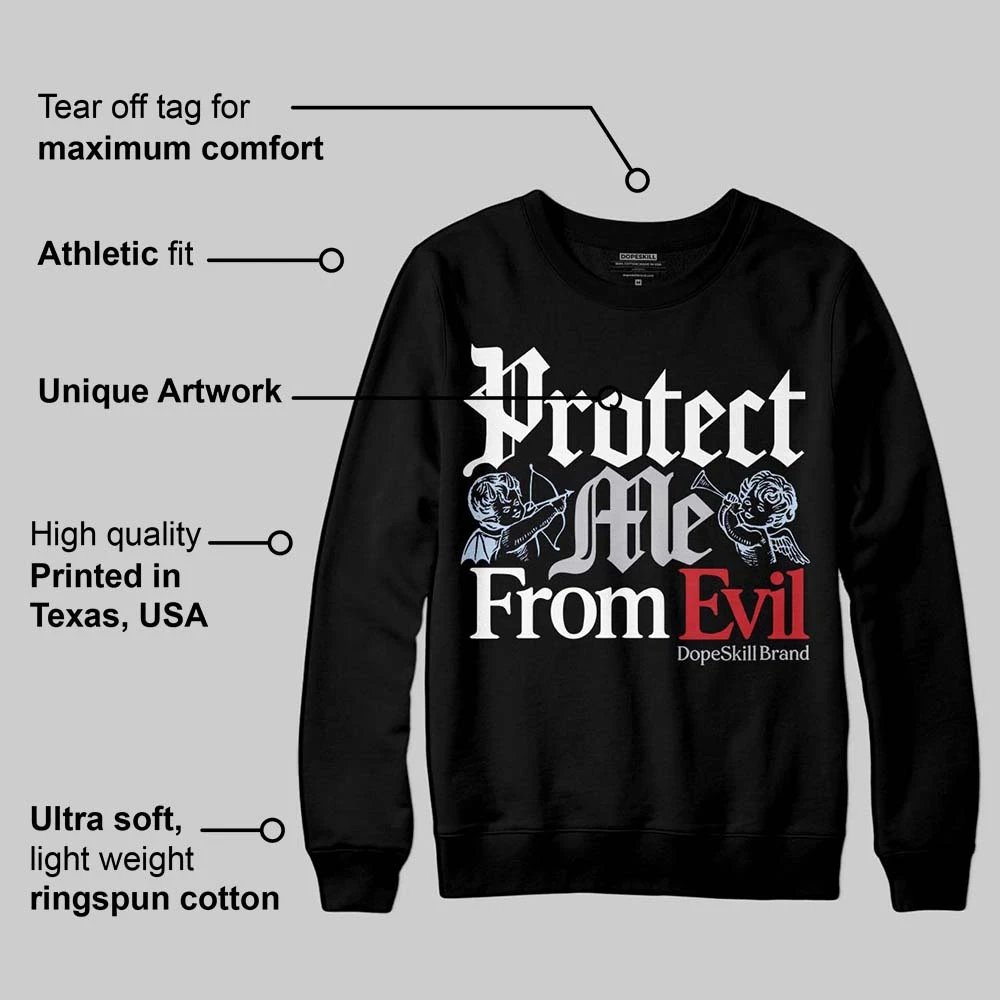 Black Metallic Reimagined 5s DopeSkill Sweatshirt Protect Me From Evil Graphic 3 Black Metallic Reimagined 5s DopeSkill Sweatshirt Protect Me From Evil Graphic - Image 3