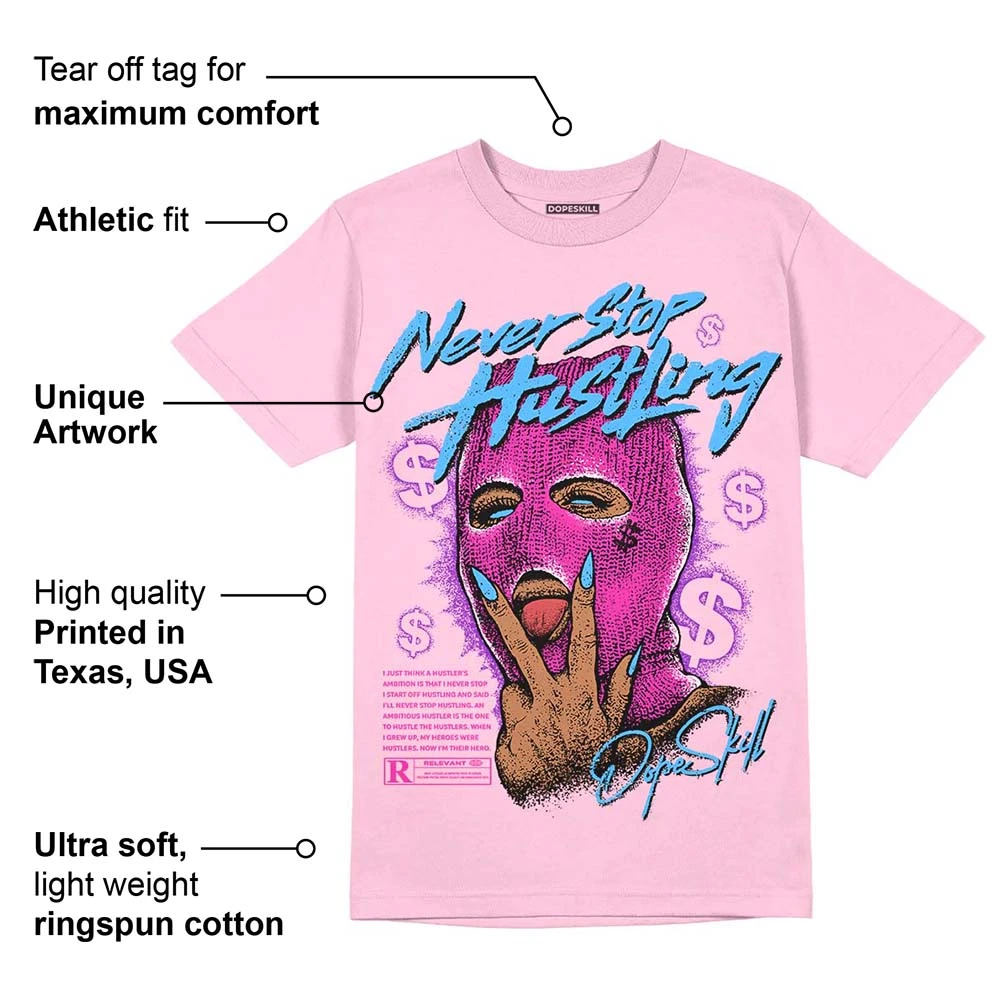 Pink Collection DopeSkill Pink T-shirt Never Stop Hustling Graphic 2 Pink Collection DopeSkill Pink T-shirt Never Stop Hustling Graphic - Image 2