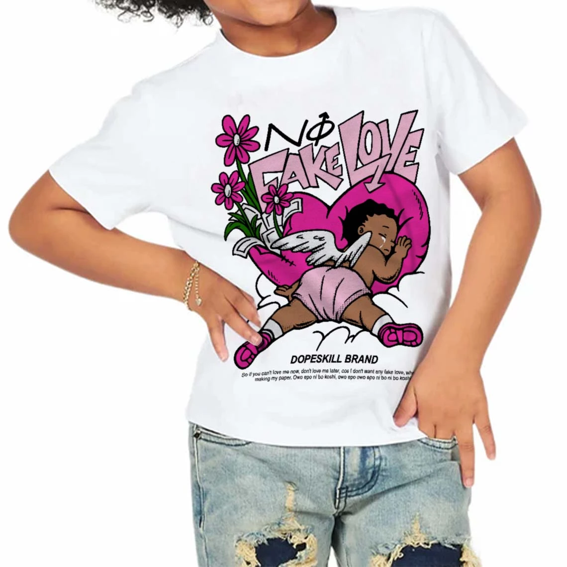 Pink Collection DopeSkill Toddler Kids T-shirt No Fake Love Graphic 5 Pink Collection DopeSkill Toddler Kids T-shirt No Fake Love Graphic - Image 5