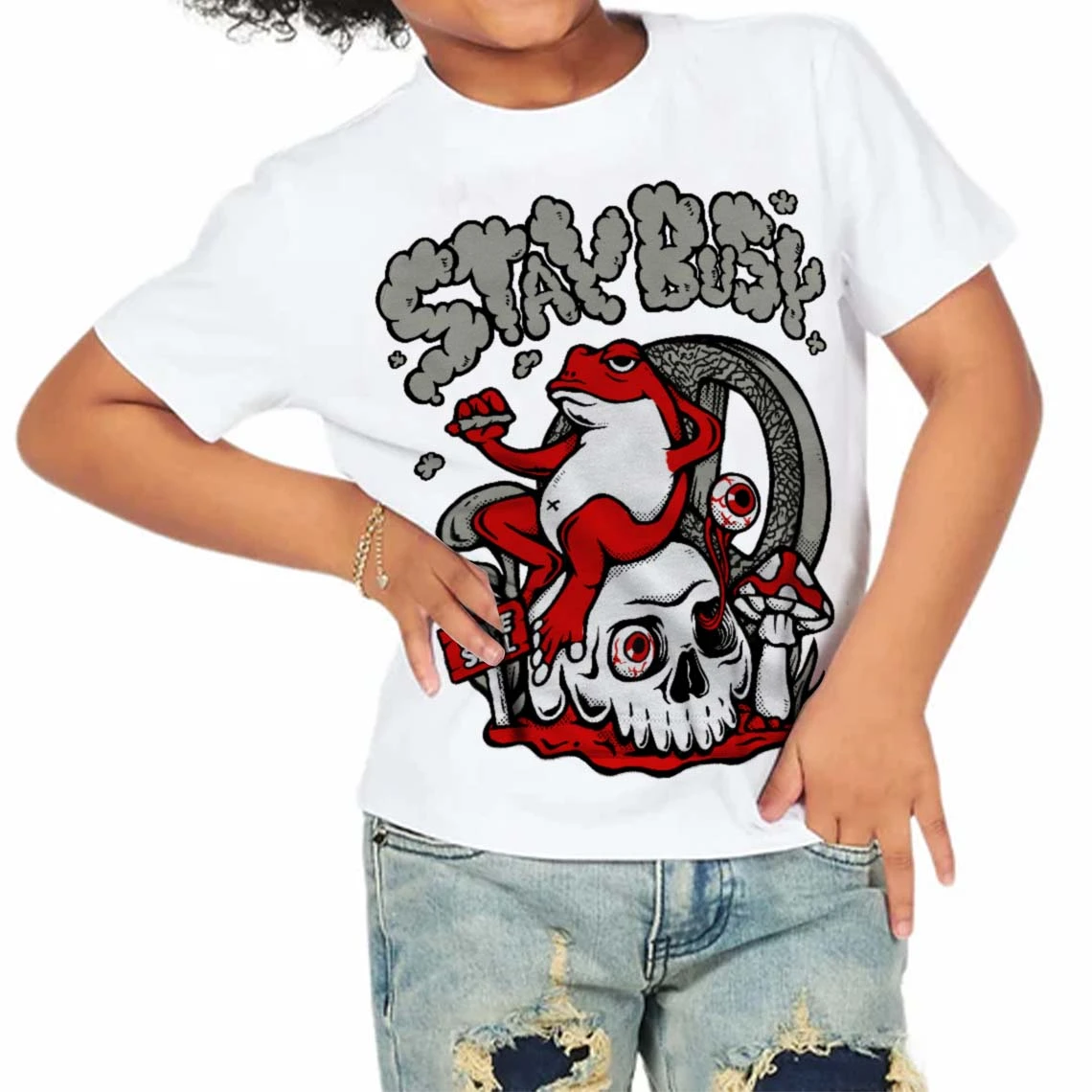 Fire Red 3s DopeSkill Toddler Kids T-shirt Stay Busy Graphic 3 Fire Red 3s DopeSkill Toddler Kids T-shirt Stay Busy Graphic - Image 3
