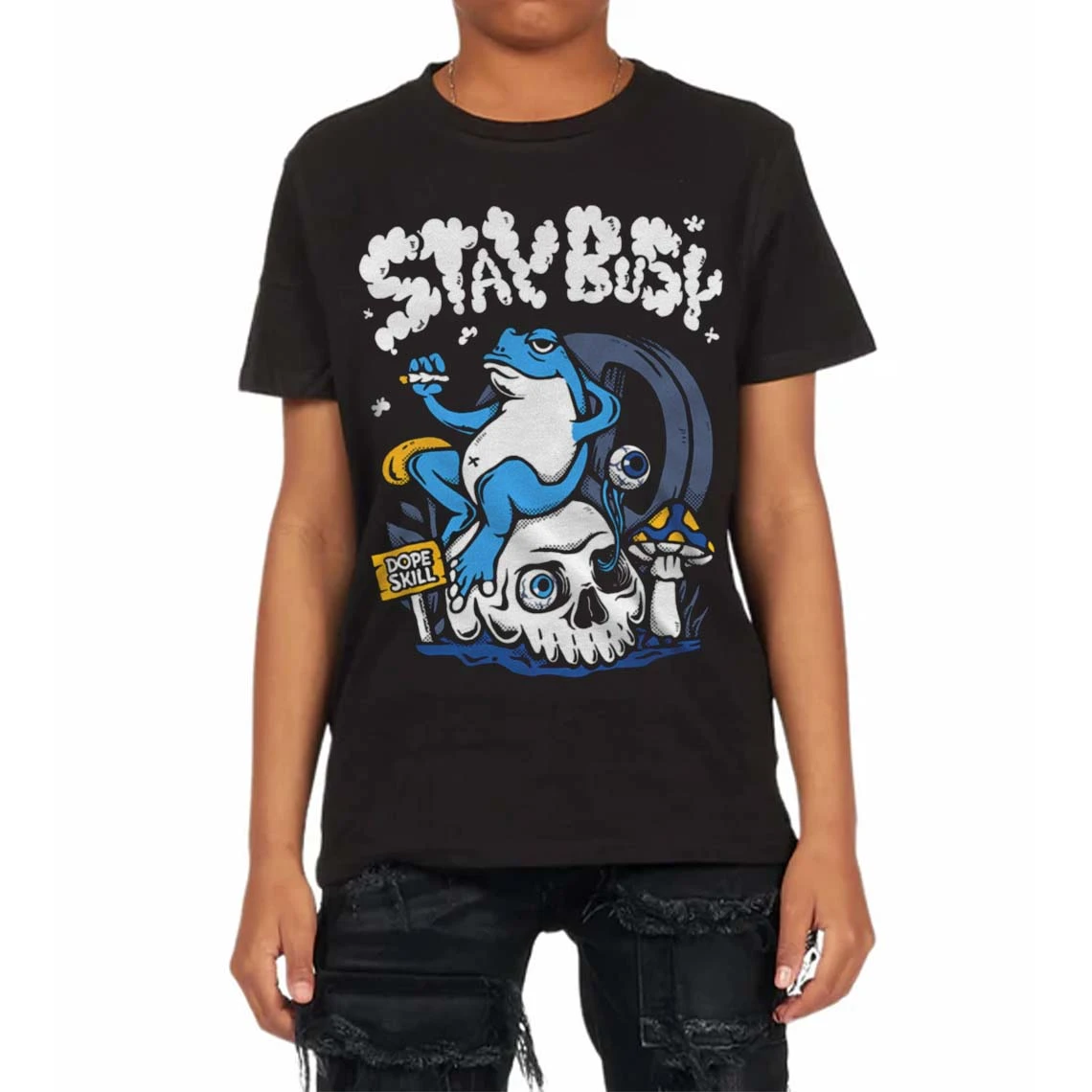 Diffused Blue 11s DopeSkill Toddler Kids T-shirt Stay Busy Graphic 4 Diffused Blue 11s DopeSkill Toddler Kids T-shirt Stay Busy Graphic - Image 4