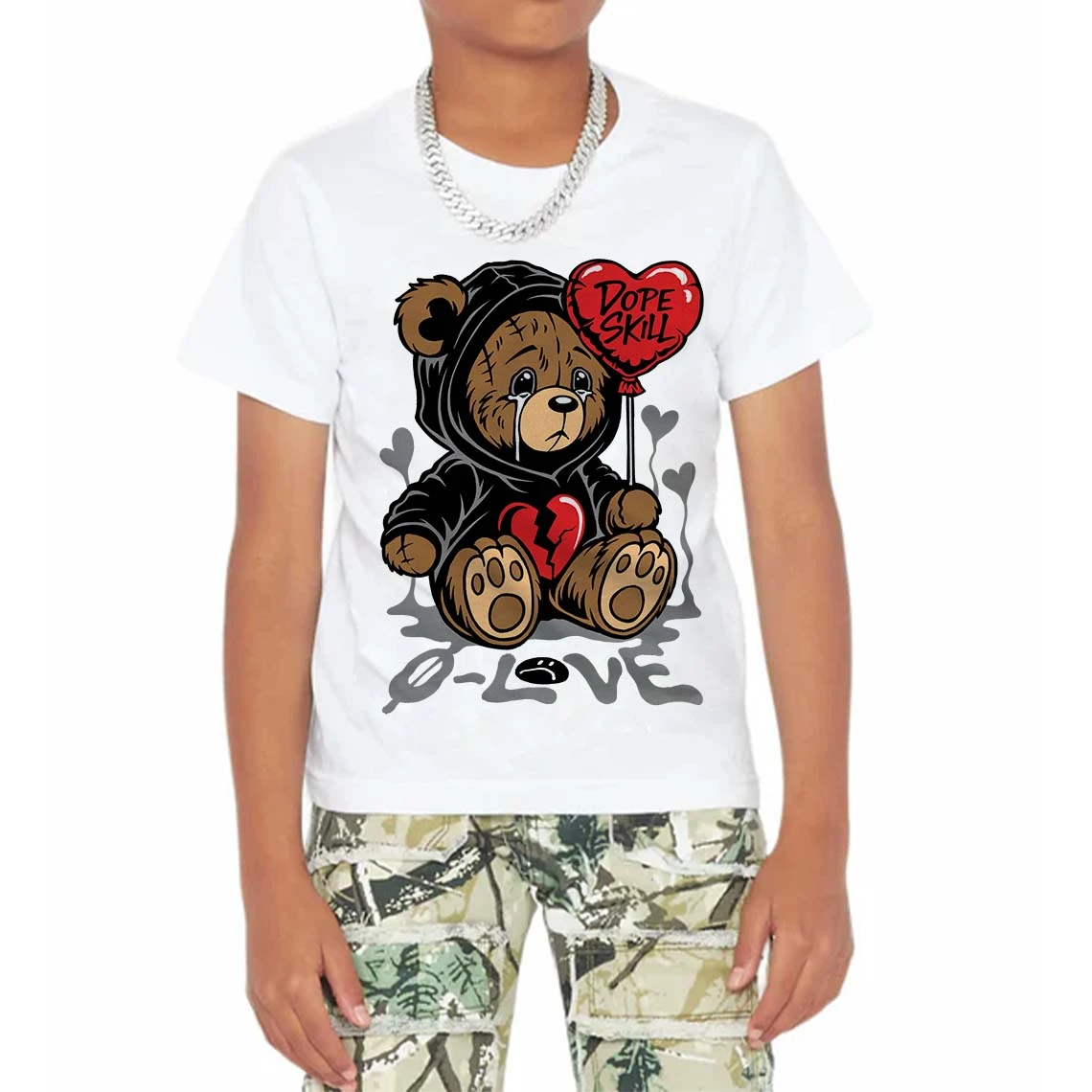 White Thunder 4s DopeSkill Toddler Kids T-shirt Broken Bear Graphic 4 White Thunder 4s DopeSkill Toddler Kids T-shirt Broken Bear Graphic - Image 4