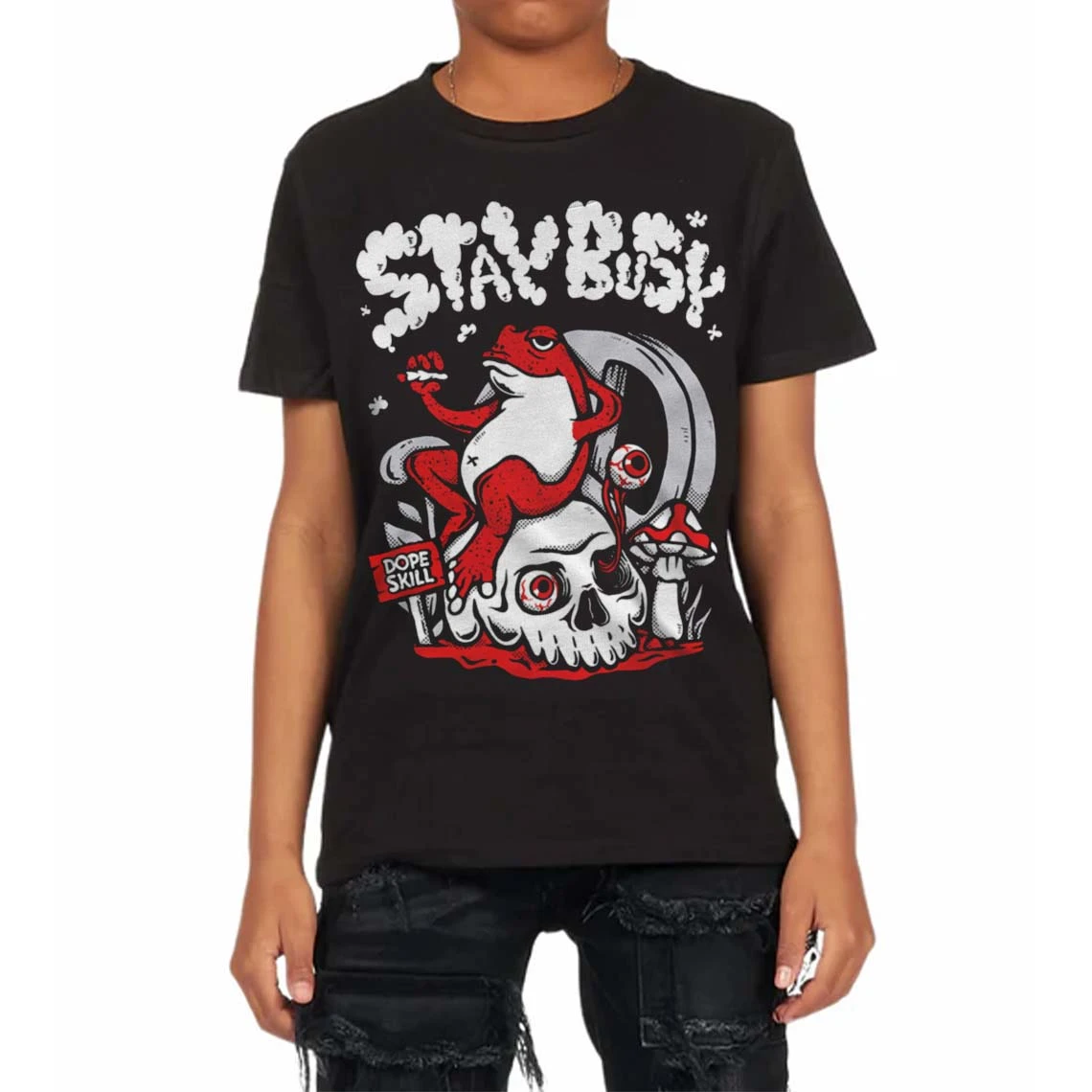 Red Cement 4S DopeSkill Toddler Kids T-shirt Stay Busy Graphic 4 Red Cement 4S DopeSkill Toddler Kids T-shirt Stay Busy Graphic - Image 4