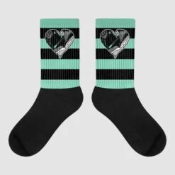 Green Glow 3s DopeSkill Sublimated Socks Horizontal Stripes Graphic